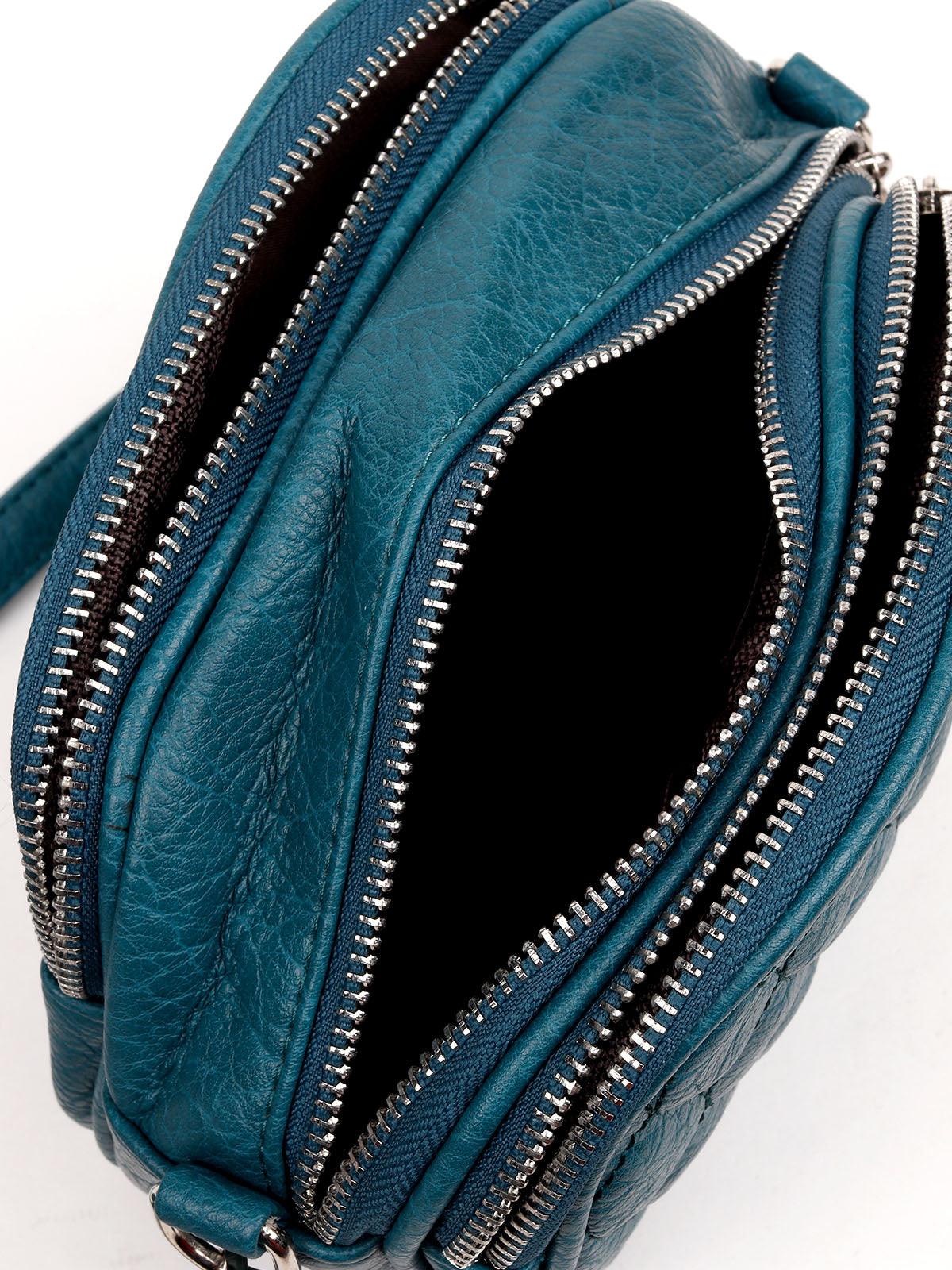 Classic blue textured sling bag for women - Odette