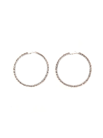 Classic crystal-studded hoops - Odette