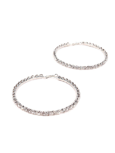 Classic crystal-studded hoops - Odette