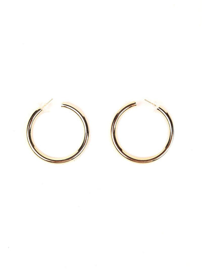 Classic Gold Rounded Hoop Earrings - Odette