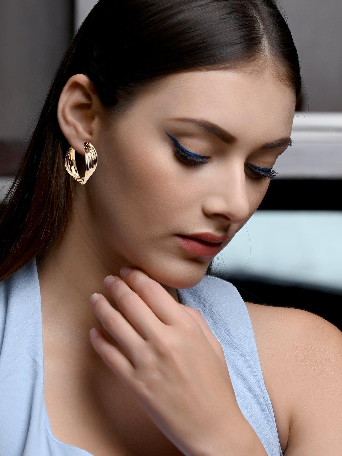 Buy Black Gold Marble Statement Earrings - Seema Clay