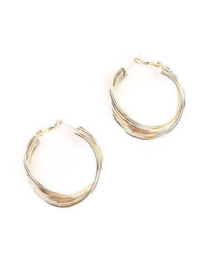 Classic gold twisted statement earrings - Odette