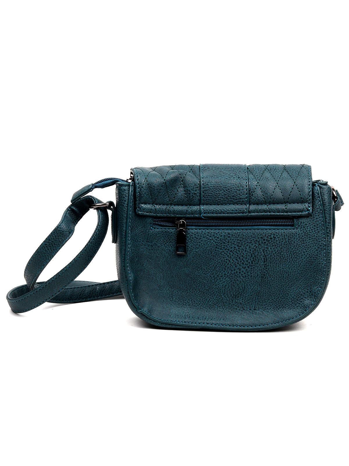 Classic green textured sling bag for women - Odette