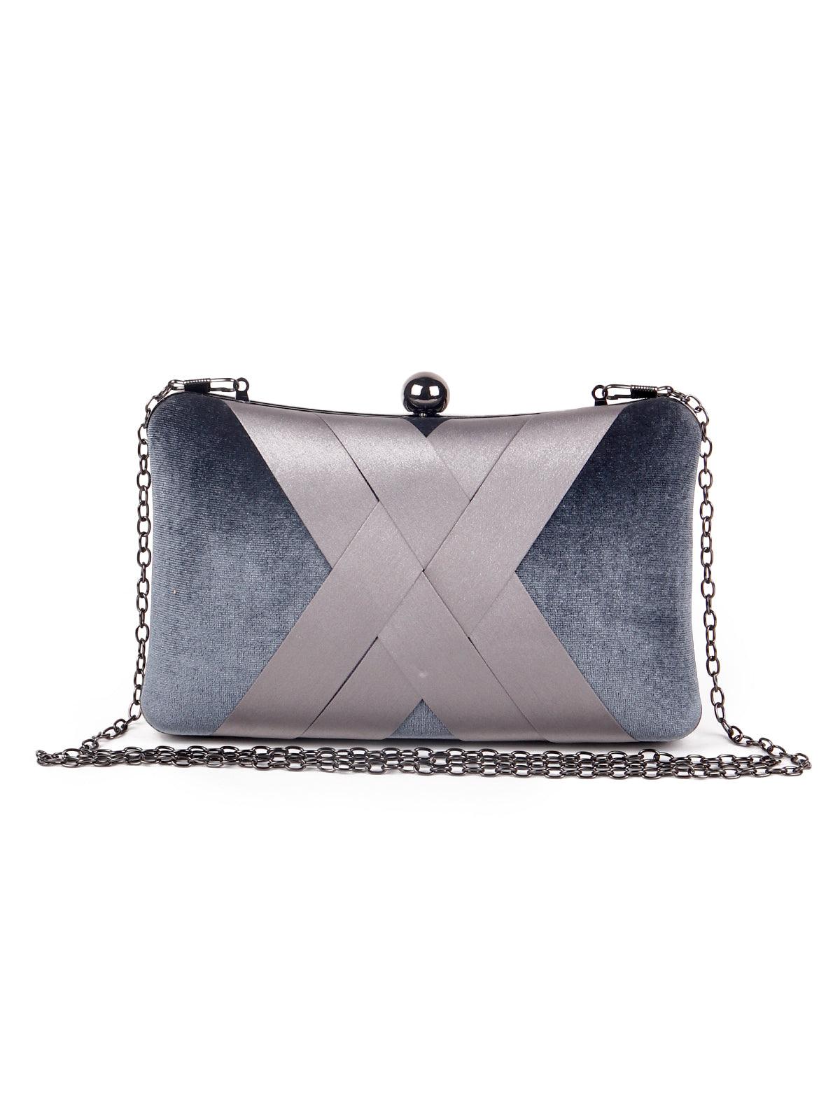 Classic grey box sling bag for women - Odette