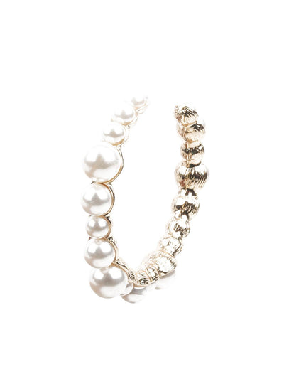 CLASSIC WHITE AND GOLD HOOP EARRINGS - Odette