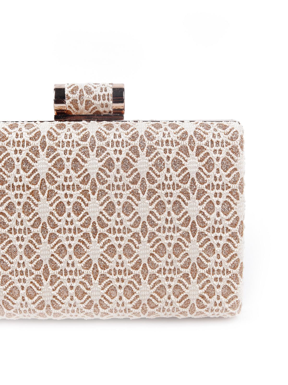 Classic white lace box sling bag for women - Odette