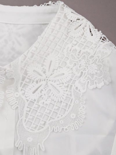 Classic White lace statement detachable collar - Odette