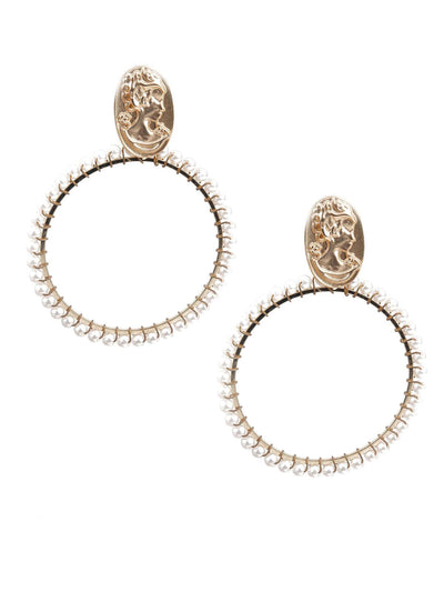 CLASSY GOLD AND WHITE HOOP EARRINGS - Odette