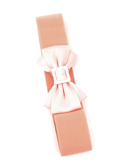 Classy Peach Belt With Bow - Odette