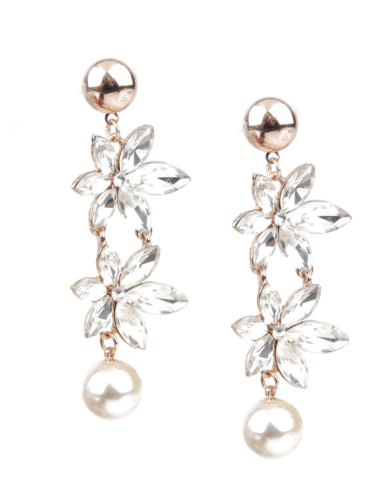 TRENDY GOLD AND WHITE EARRINGS - Odette