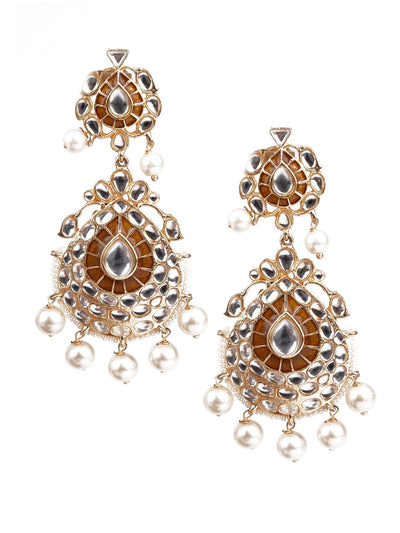 TRADITIONAL GOLD AND WHITE EARRINGS - Odette