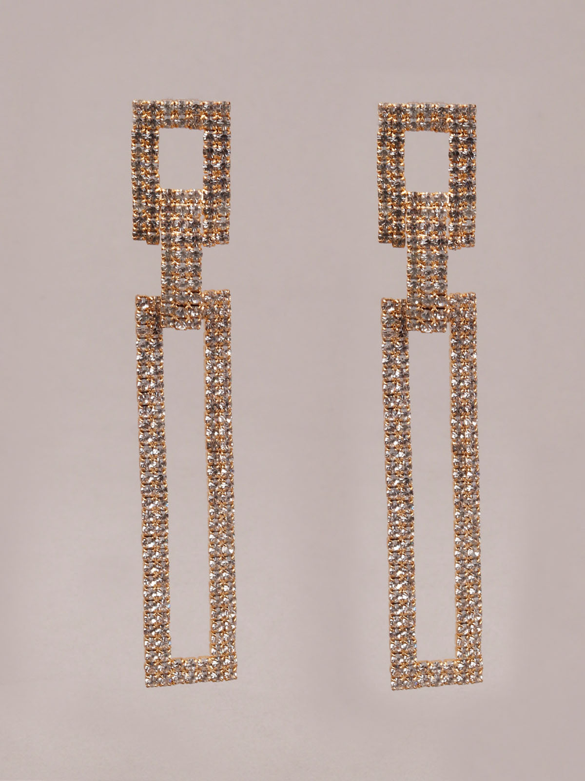 Odette Women White And Gold Dangle Earrings