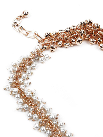 Clustered white and gold stunning necklace - Odette
