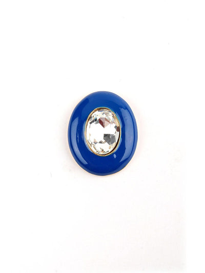 Cobalt Blue Oval Basic Stud Earrings - Odette