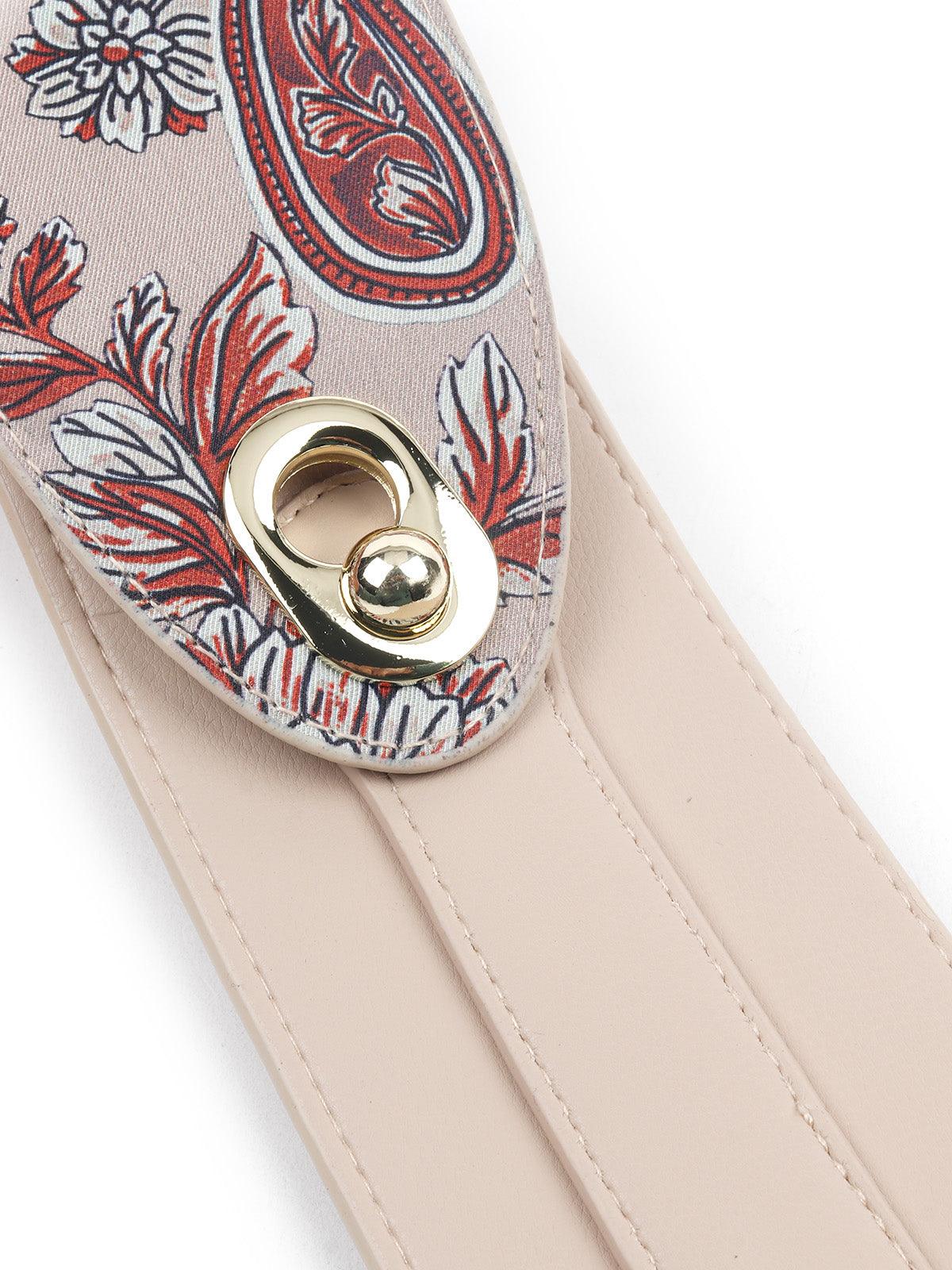 Cream Colored Textured Belt - Odette