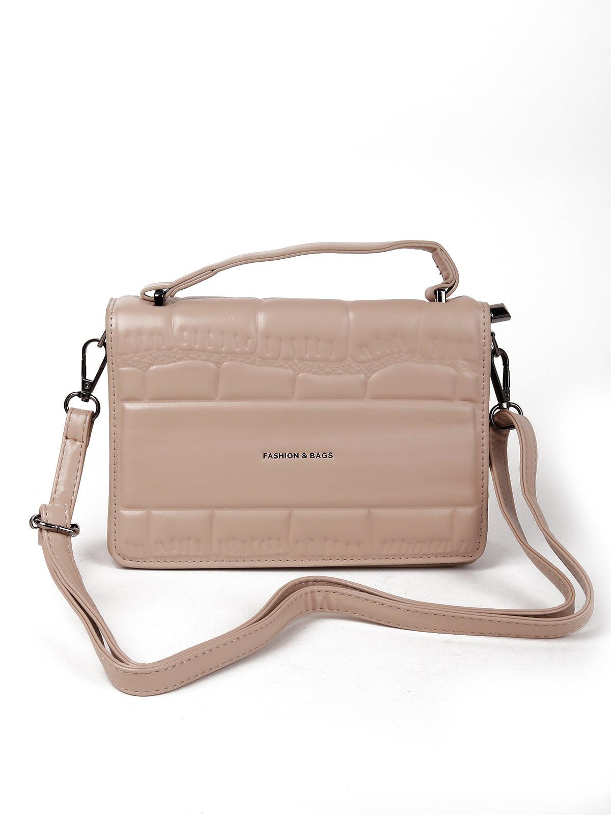 Creamy beige colour sling bag for women - Odette