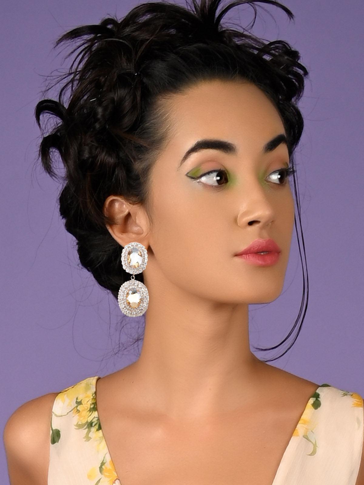 Crystal-embellished exquisite earrings - Odette