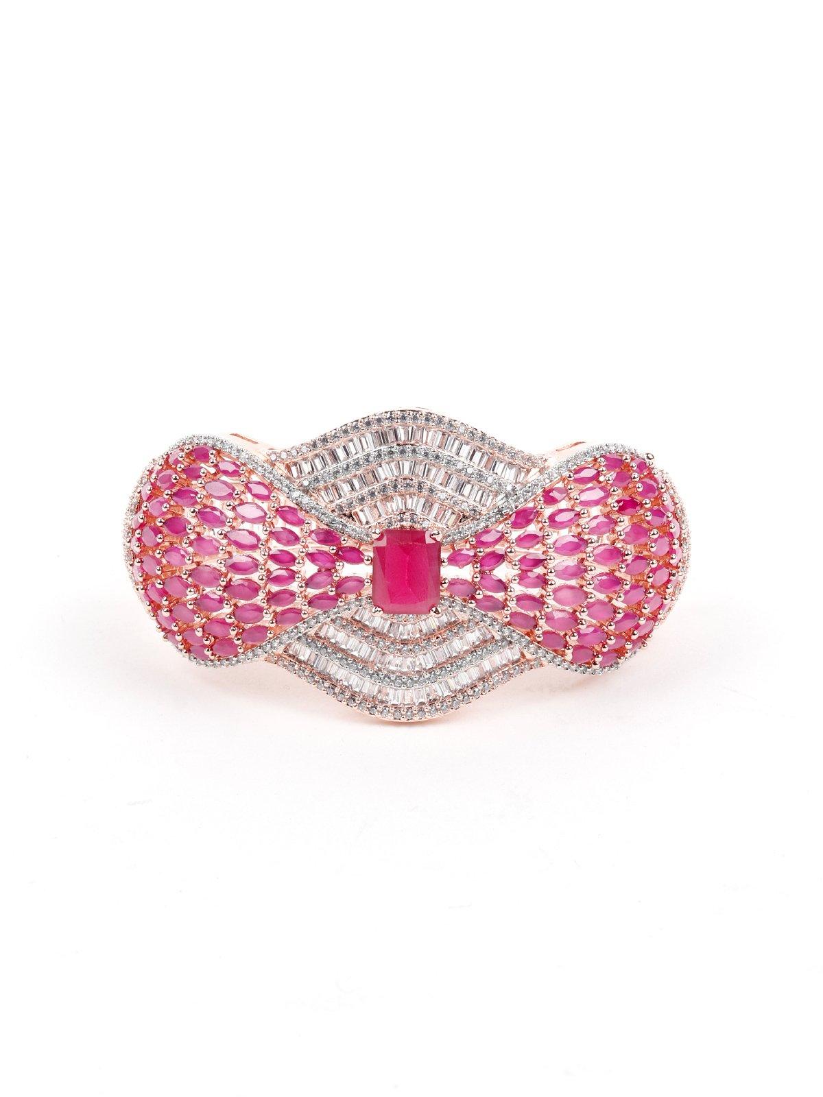 Curvy Pink Studded Bracelet - Odette