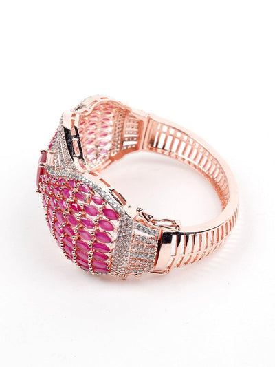 Curvy Pink Studded Bracelet - Odette