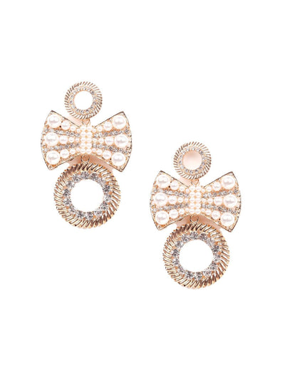 Cute Gold studded bow earrings - Odette
