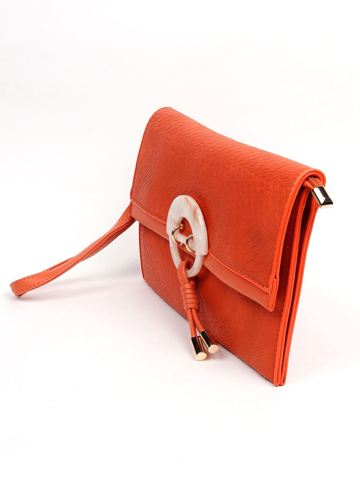 Cute orange clutch for women - Odette