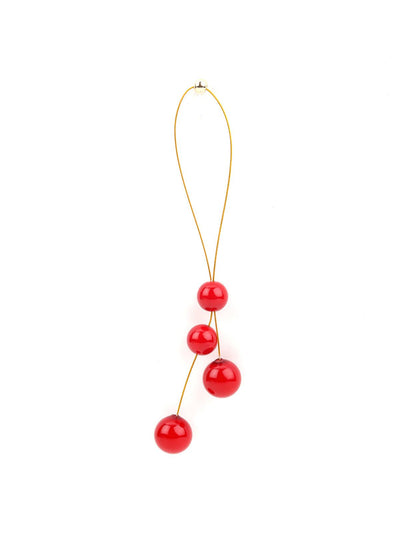 Dainty-Light Red Pearl Dangle Earrings - Odette
