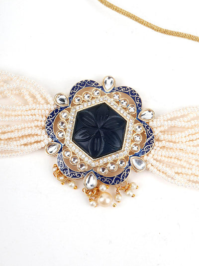 Dark Blue Choker Necklace - Odette