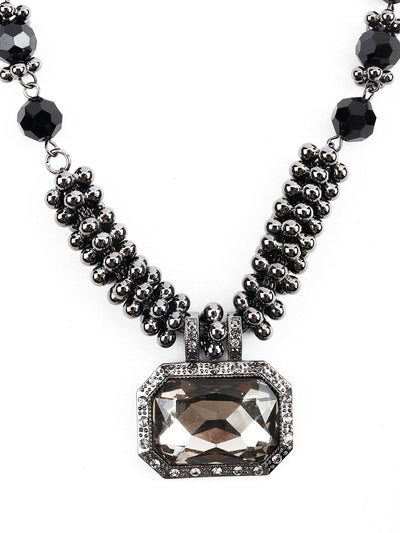 Dauntless Gunmetal Matinee Necklace - Odette