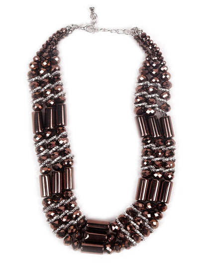 Deep gold embellished statement necklace - Odette