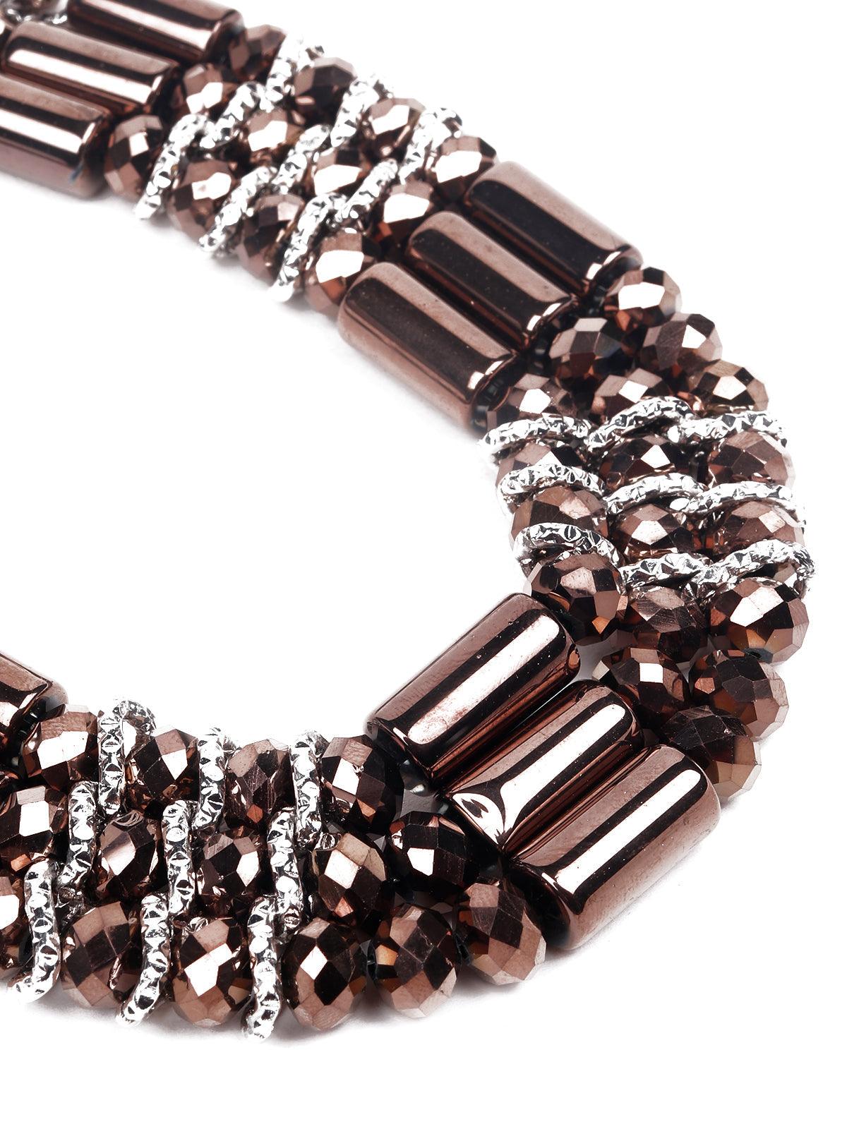 Deep gold embellished statement necklace - Odette