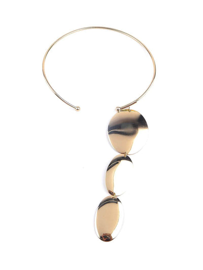 Deep gold rounded modern art inspired necklace - Odette