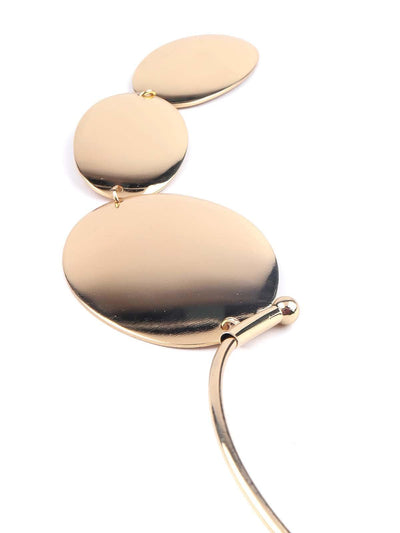 Deep gold rounded modern art inspired necklace - Odette