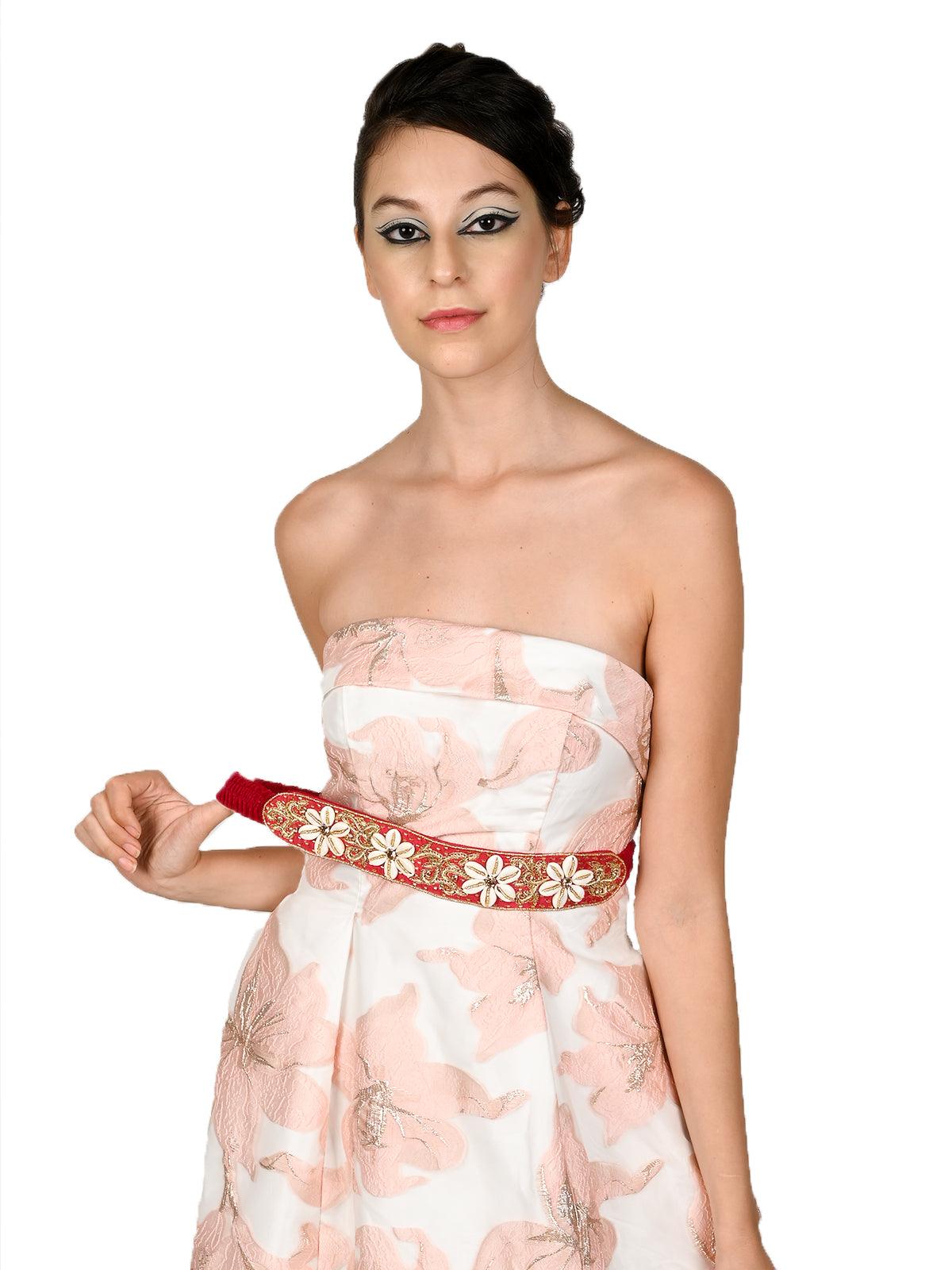 Deep Pink Embellished Shell Belt! - Odette