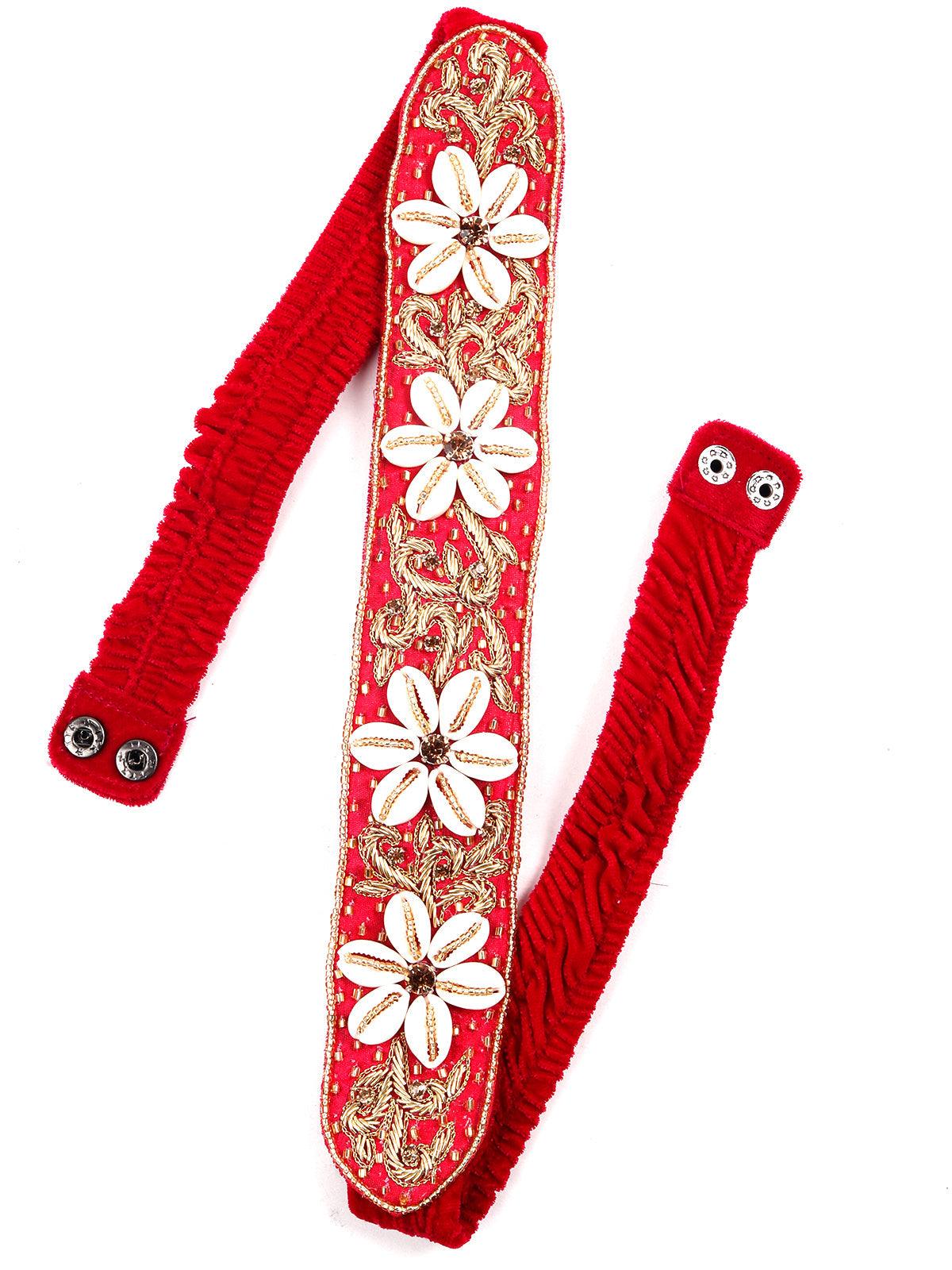 Deep Pink Embellished Shell Belt! - Odette