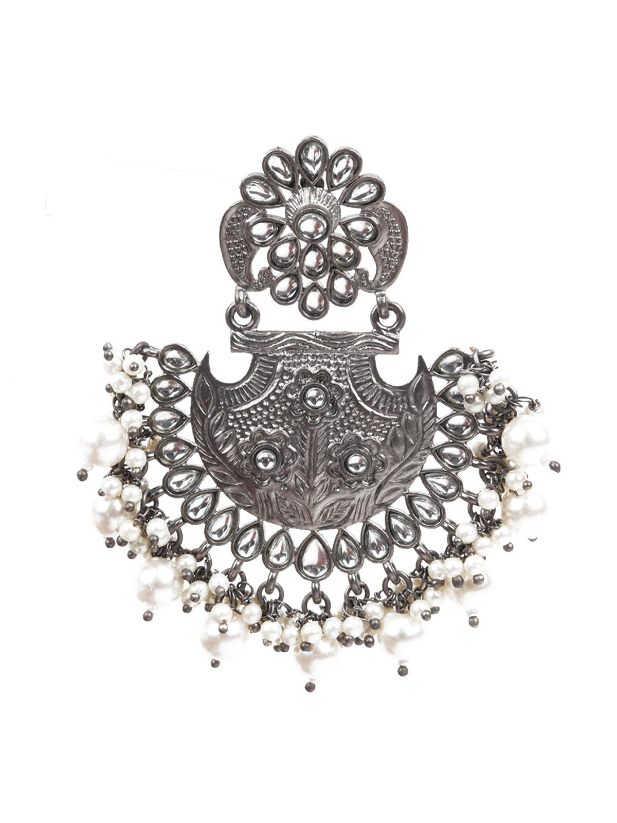 Buy German Silver Black Metal Square Shaped Hook Earrings Online – The  Jewelbox