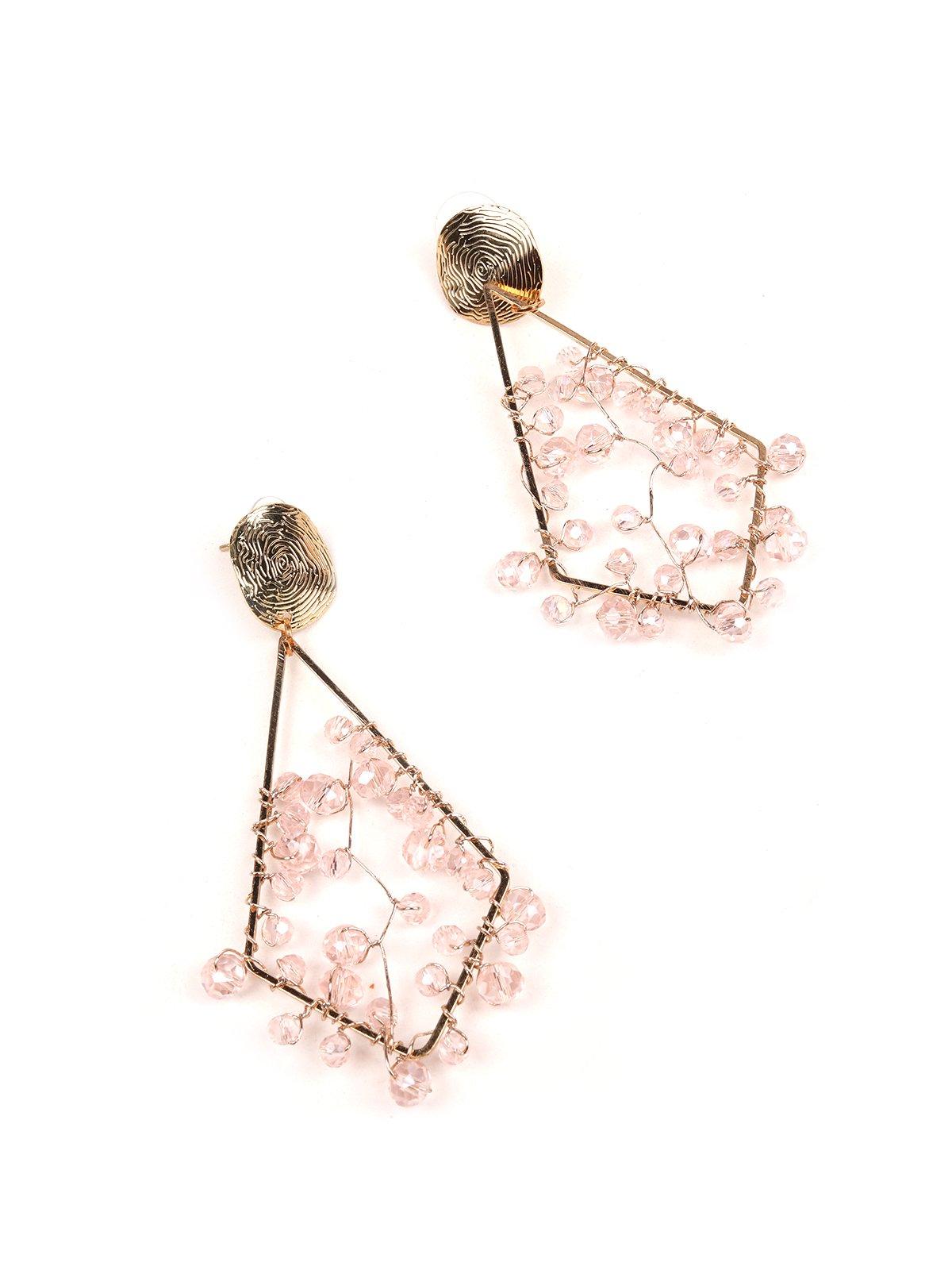 Designer geometric gold-tone cluster earrings - Odette