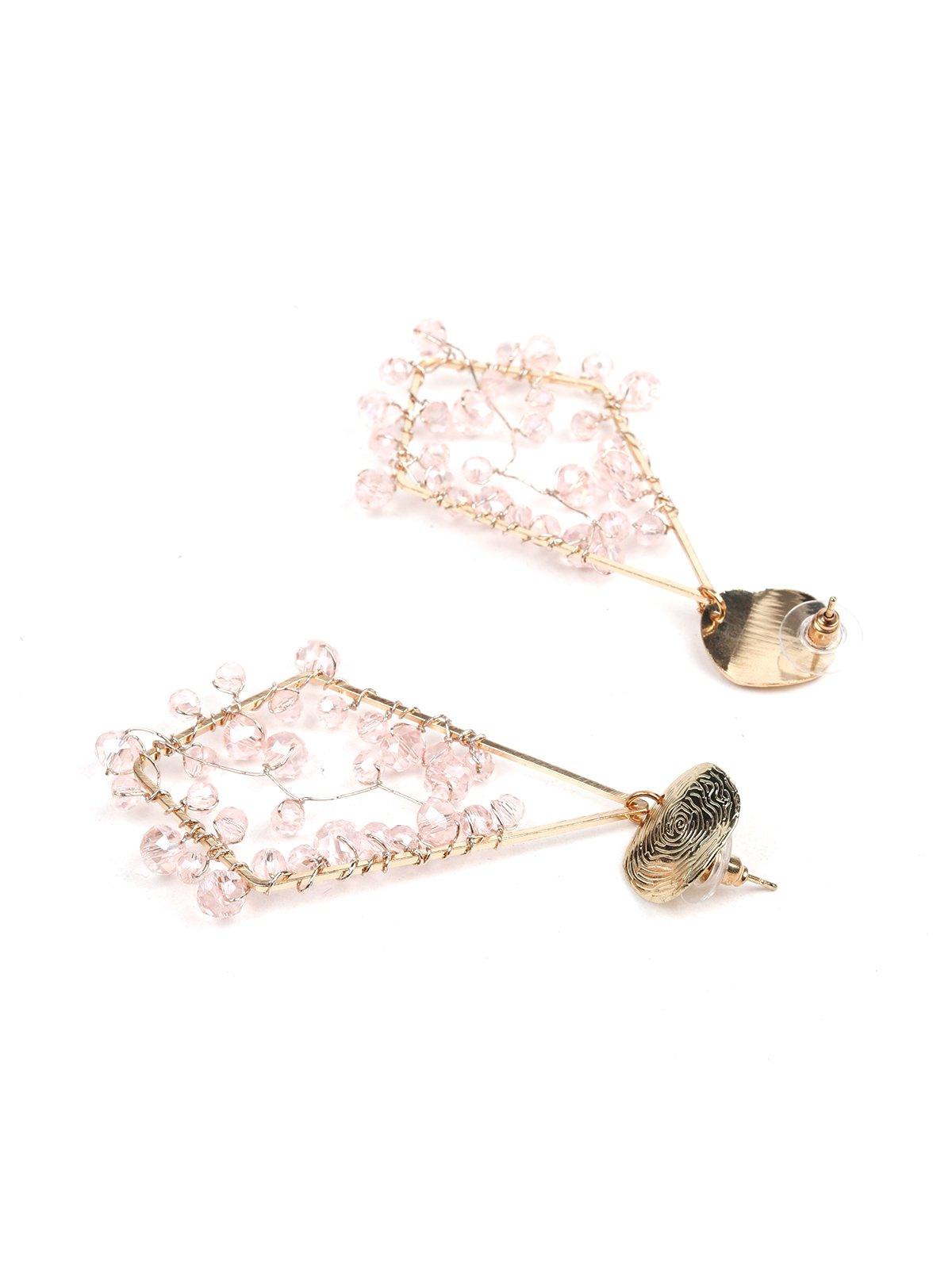 Designer geometric gold-tone cluster earrings - Odette