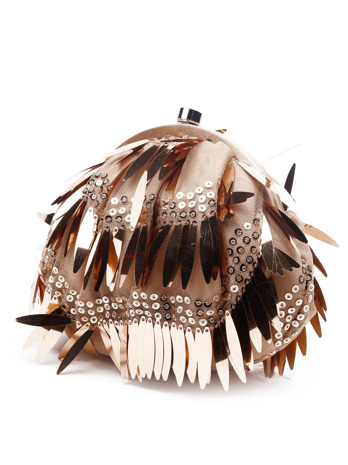 Designer Gold-Tone Embellished Bag - Odette