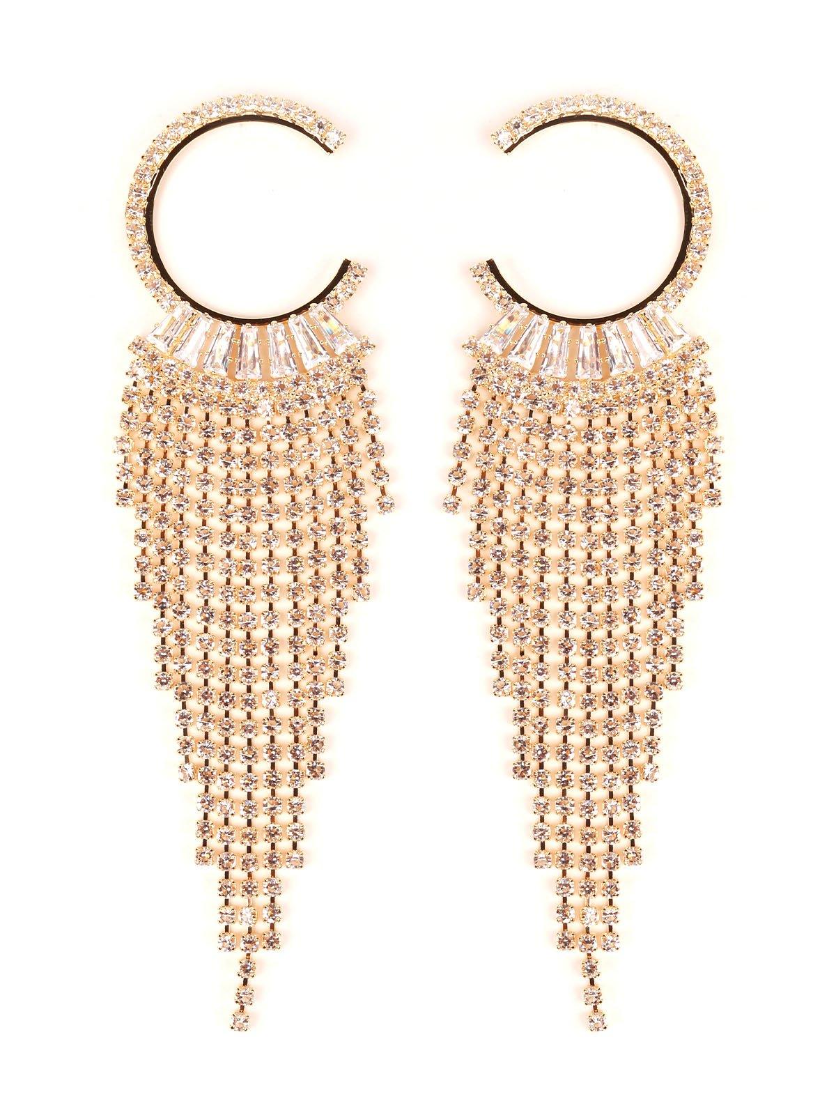 Designer Gold-Tone Hoop Tassel Earrings - Odette