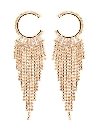 Designer Gold-Tone Hoop Tassel Earrings - Odette