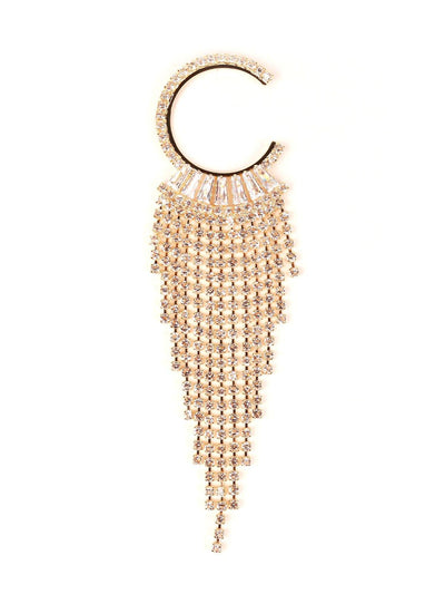 Designer Gold-Tone Hoop Tassel Earrings - Odette