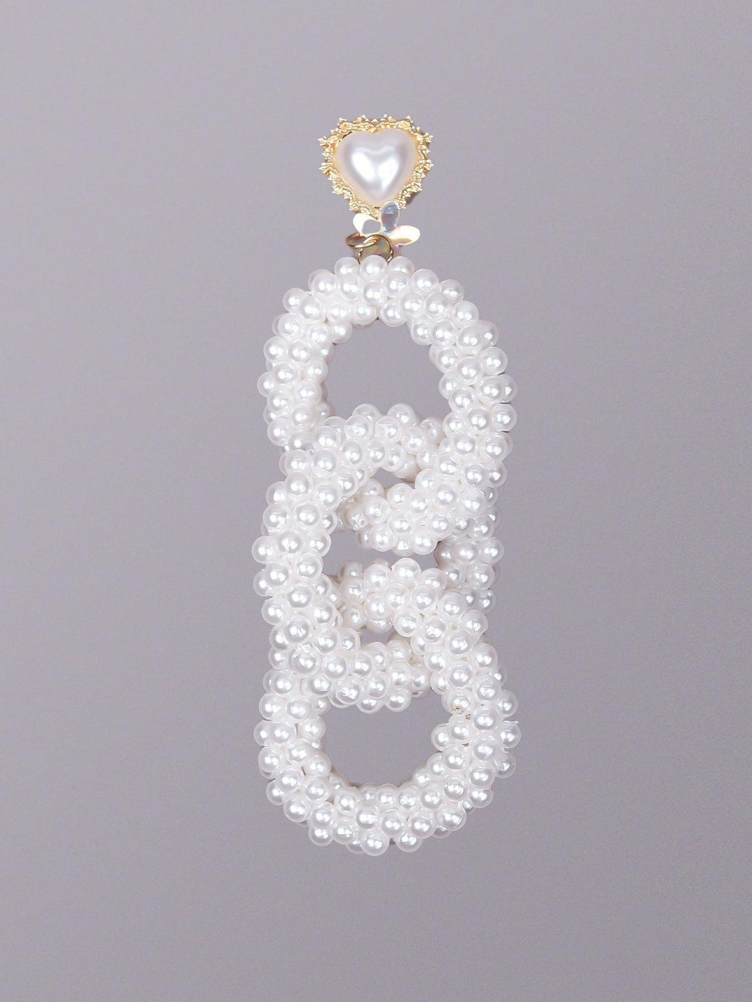 Buy Designer overlapping white beaded hoop earrings – Odette