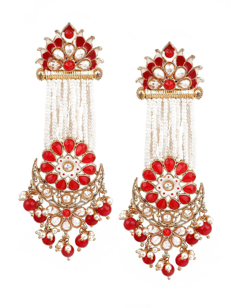 Flipkart.com - Buy Saad shine Beautiful & Attractive (red colour) Jhumka  earrings for Girls Alloy Jhumki Earring Online at Best Prices in India
