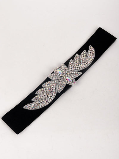 Designer Rhinestones Embellished Waist Belt - Odette