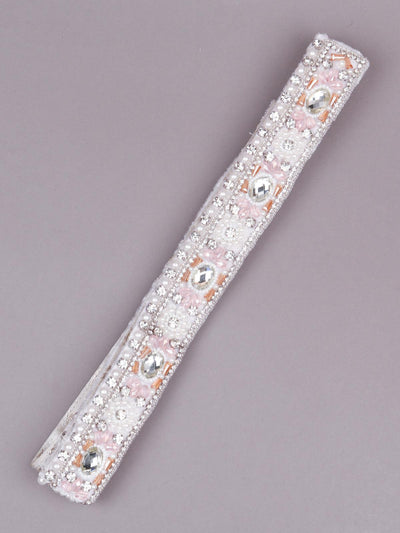 Designer White beaded belt - Odette