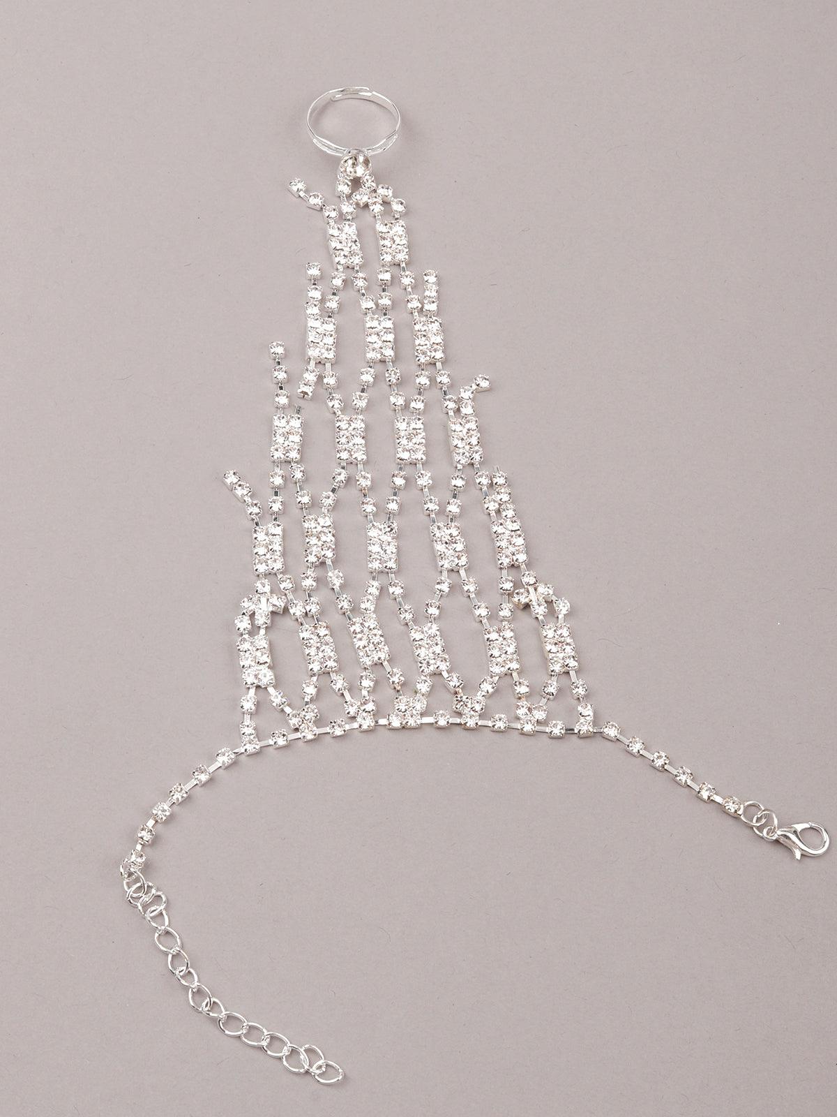 Diamanté infused embellished stunning hand chain - Odette