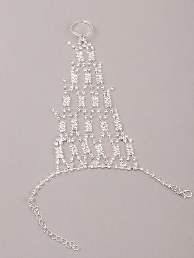 Diamanté infused embellished stunning hand chain - Odette