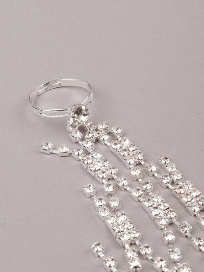 Diamanté infused embellished stunning hand chain - Odette