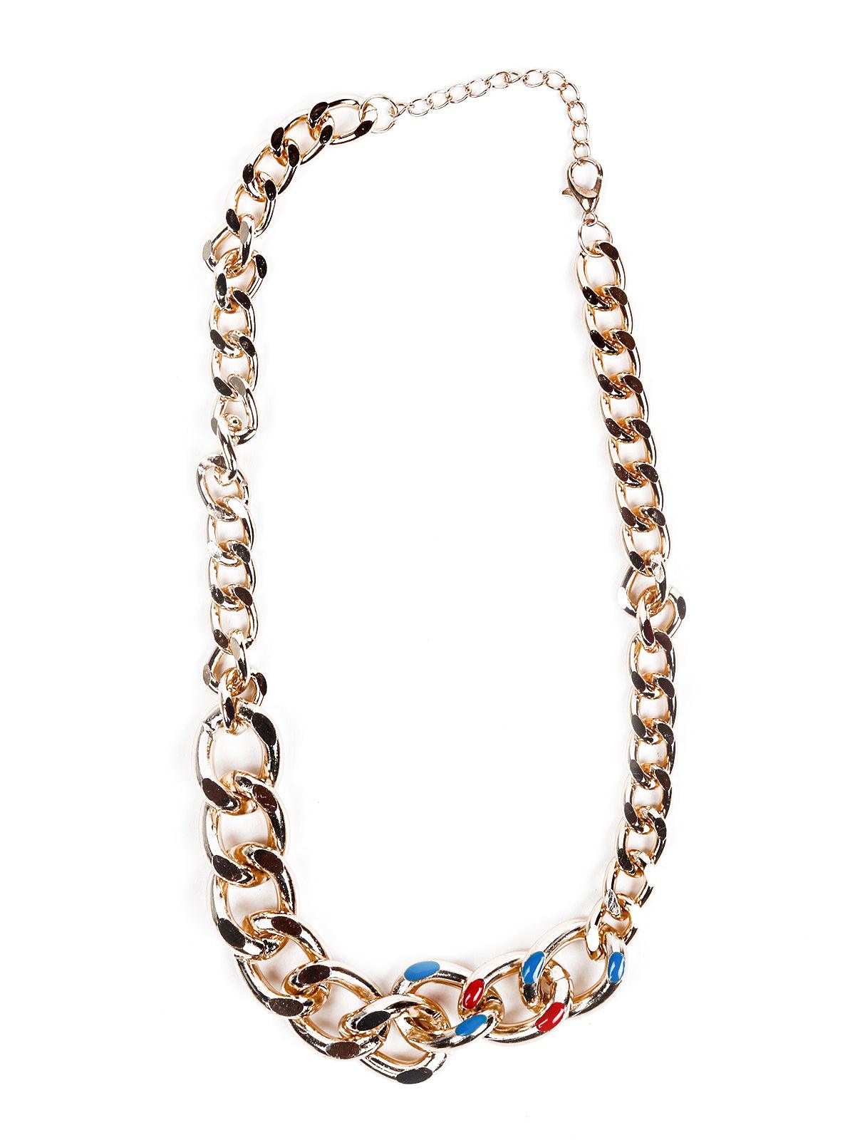 Double Layered Gold-Tone Necklace - Odette