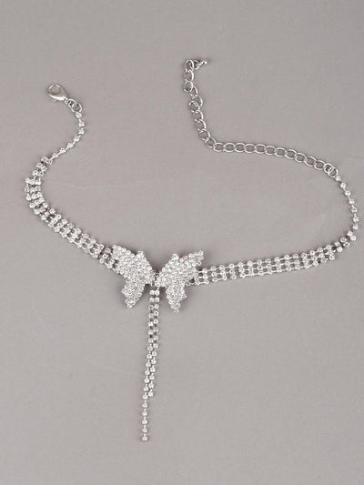 Dreamy Butterfly Embellished Choker Necklace - Odette